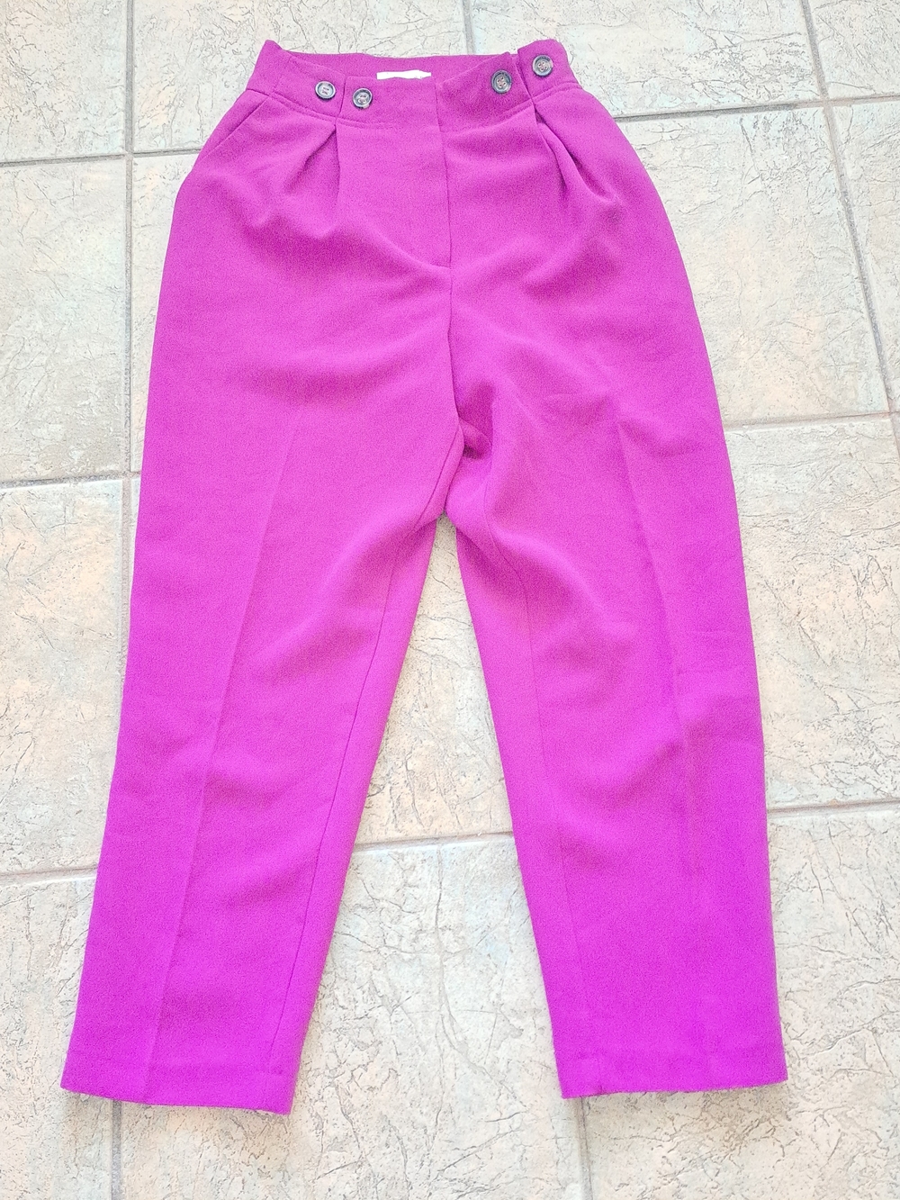 Topshop Petite Tailored Trousers in Vibrant Fuchsia